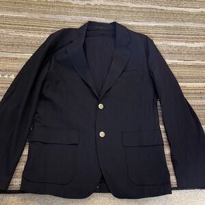 Men's Navy Blazer - Classic Two-Button Suit Jacket